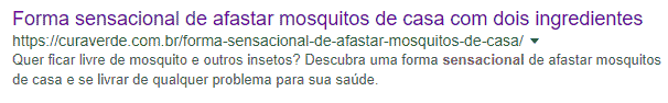 Descrição de impacto para os mecanismos de buscas e o seu leitor virtual